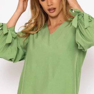 Rowen Avenue Tie Sleeve Top In Sage*Women Tops & Blouses