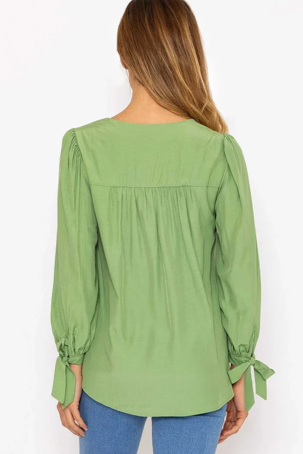 Rowen Avenue Tie Sleeve Top In Sage*Women Tops & Blouses