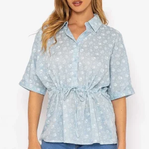 Rowen Avenue Tie Waist Blouse In Blue*Women Tops & Blouses