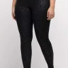 Ulla Popken Tonal Leopard Print Stretch Leggings In Black*Women Jeans & Trousers