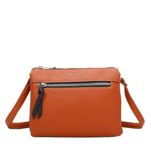 Gallantry Triple Compartment Crossbody In Orange* Accessories