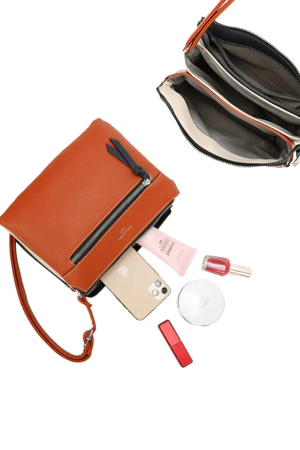 Gallantry Triple Compartment Crossbody In Orange* Accessories