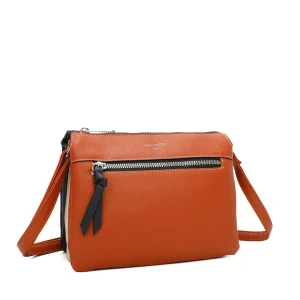 Gallantry Triple Compartment Crossbody In Orange* Accessories