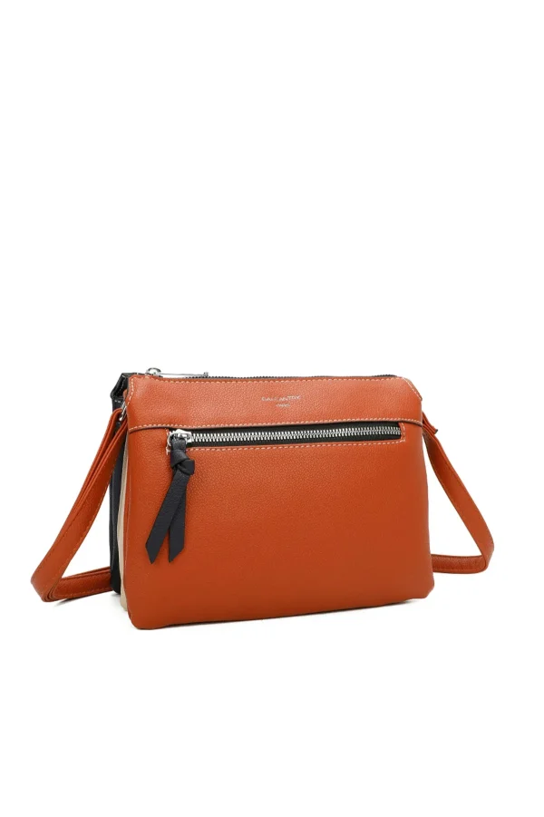 Gallantry Triple Compartment Crossbody In Orange* Accessories