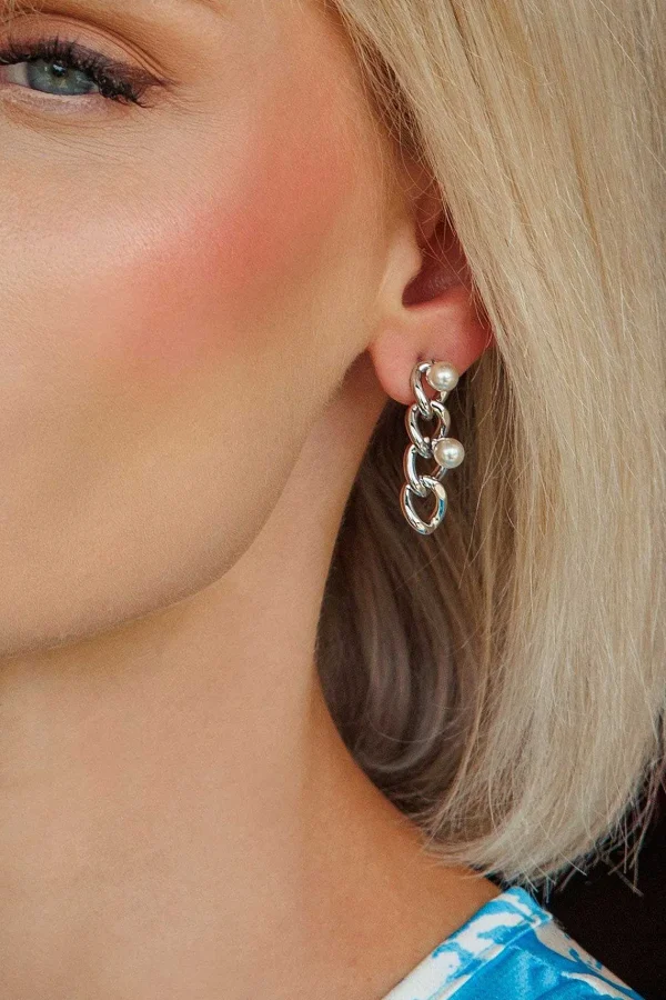 Joularie Triple Link Earrings In Silver* Earrings