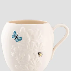 Belleek Turquoise Ceramic Wild Rose Mug* Homeware