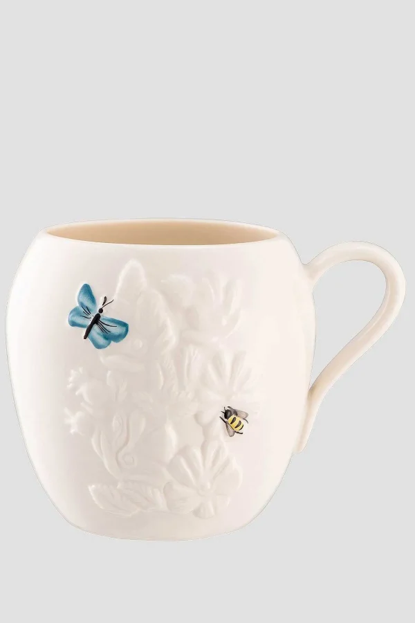 Belleek Turquoise Ceramic Wild Rose Mug* Homeware