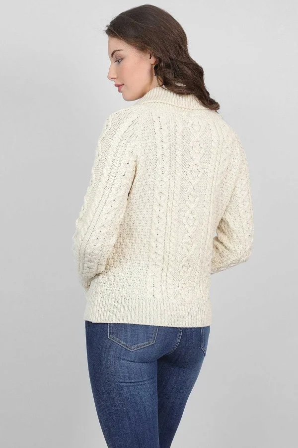 Aran Woollen Mills Turtle Neck Sweater In Cream*Women Jumpers & Cardigans