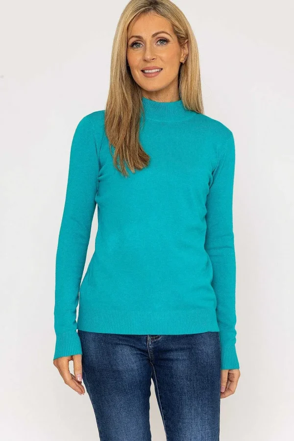 J'aime la Vie Turtleneck Knit In Aqua*Women Jumpers & Cardigans