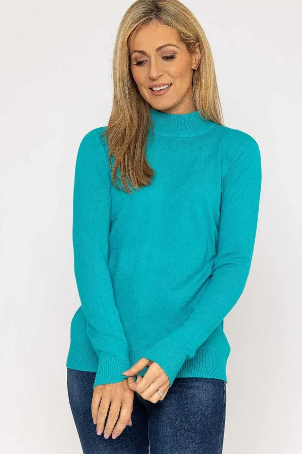 J'aime la Vie Turtleneck Knit In Aqua*Women Jumpers & Cardigans