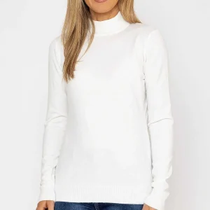 J'aime la Vie Turtleneck Knit In White*Women Jumpers & Cardigans