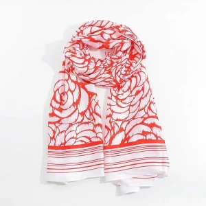 SOUL Accessories Two Tone Floral Scarf In Red* Accessories