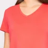 Kelly & Grace Weekend V Neck Tee In Coral*Women Tops & Blouses