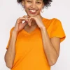 Kelly & Grace Weekend V Neck Tee In Orange*Women Tops & Blouses