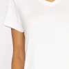 Kelly & Grace Weekend V Neck Tee In White*Women Tops & Blouses