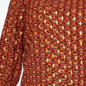 Rowen Avenue V Neck Tie Sleeve Top In Multi Print*Women Tops & Blouses