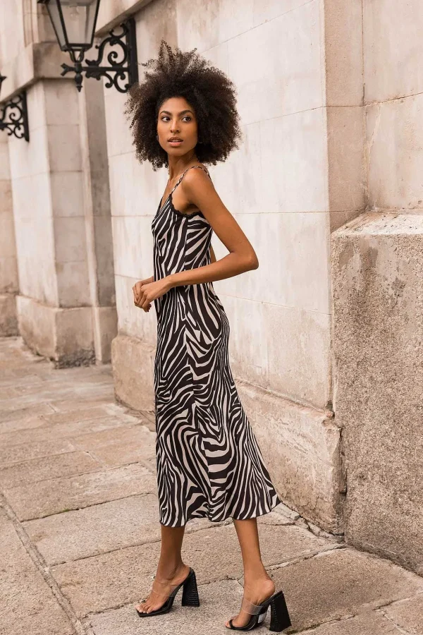 Pala D'oro Sport Valentina Midi Dress In Zebra Print* Sale Dresses