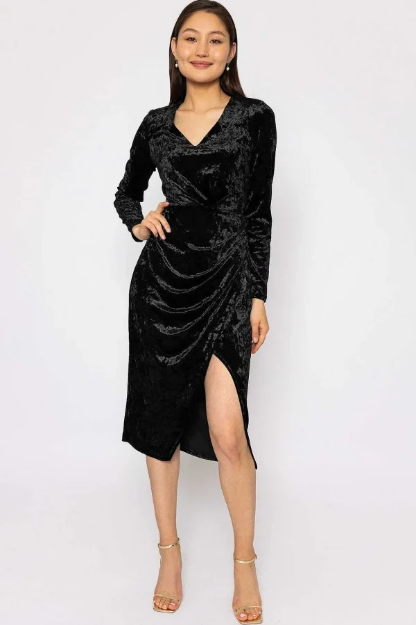 J'aime la Vie Velour Taylor Dress In Black*Women Dresses & Jumpsuits