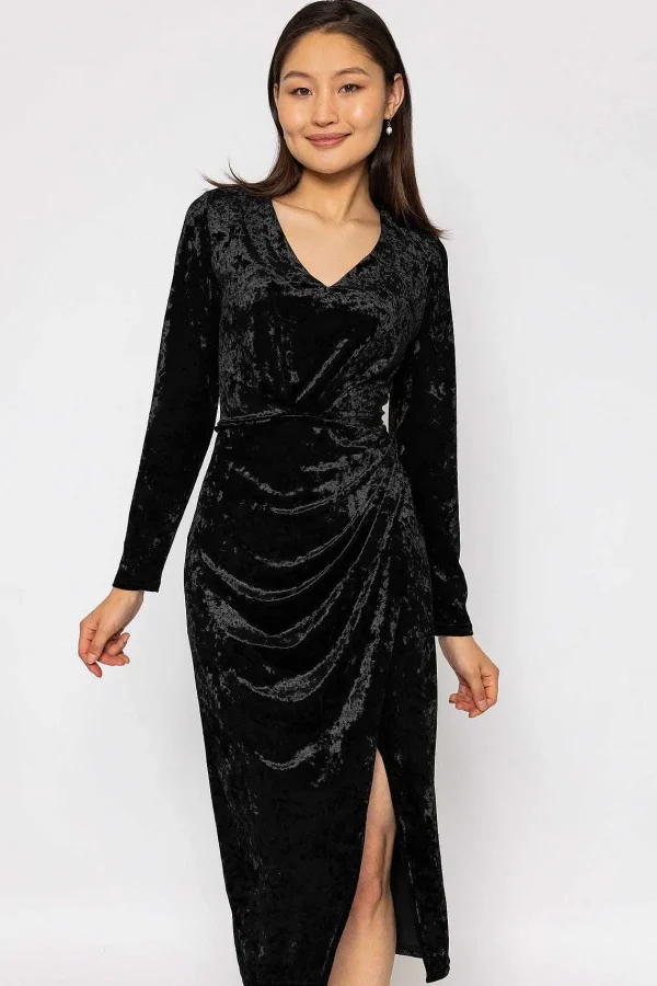 J'aime la Vie Velour Taylor Dress In Black*Women Dresses & Jumpsuits