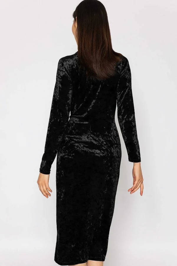 J'aime la Vie Velour Taylor Dress In Black*Women Dresses & Jumpsuits