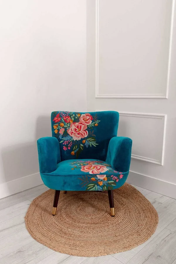 Carraig Donn HOME Velvet Floral Embroidered Armchair* Homeware