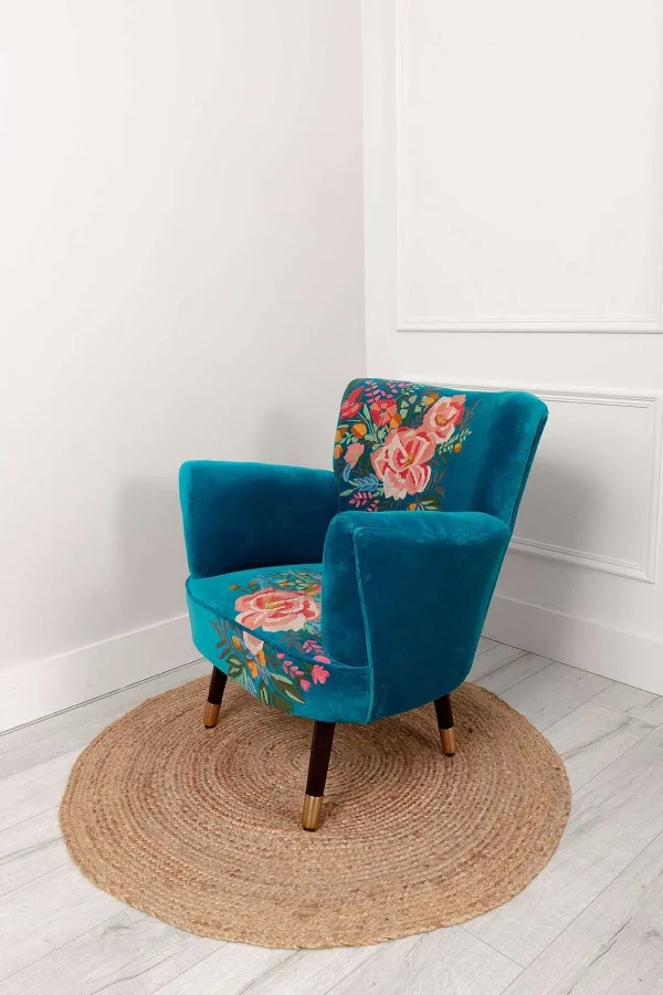 Carraig Donn HOME Velvet Floral Embroidered Armchair* Homeware