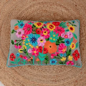 Carraig Donn HOME Velvet Floral Embroidered Cushion* Homeware