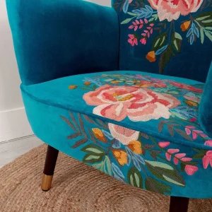 Carraig Donn HOME Velvet Floral Embroidered Armchair* Homeware