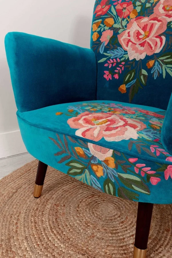 Carraig Donn HOME Velvet Floral Embroidered Armchair* Homeware