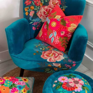 Carraig Donn HOME Velvet Floral Embroidered Armchair* Homeware