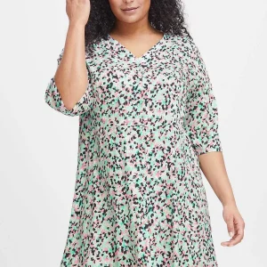 Simple Wish Viscose Dress In Green Print*Women Dresses & Jumpsuits