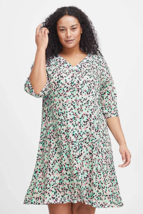 Simple Wish Viscose Dress In Green Print*Women Dresses & Jumpsuits