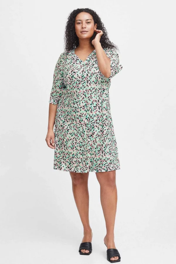 Simple Wish Viscose Dress In Green Print*Women Dresses & Jumpsuits