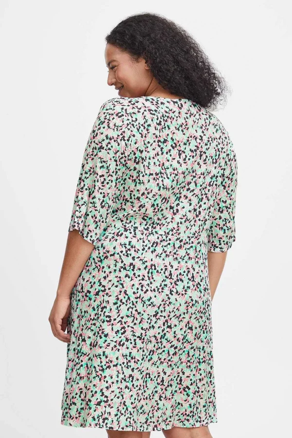 Simple Wish Viscose Dress In Green Print*Women Dresses & Jumpsuits