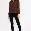 Rowen Avenue Viscose Shirt In Brown Animal Print*Women Tops & Blouses