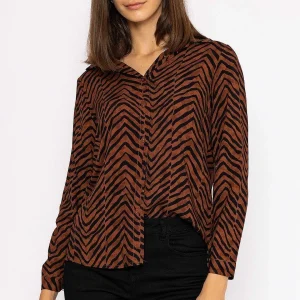 Rowen Avenue Viscose Shirt In Brown Animal Print*Women Tops & Blouses