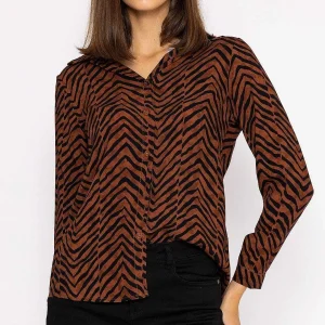 Rowen Avenue Viscose Shirt In Brown Animal Print*Women Tops & Blouses