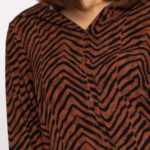 Rowen Avenue Viscose Shirt In Brown Animal Print*Women Tops & Blouses