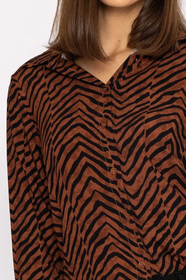 Rowen Avenue Viscose Shirt In Brown Animal Print*Women Tops & Blouses