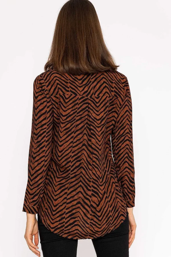 Rowen Avenue Viscose Shirt In Brown Animal Print*Women Tops & Blouses