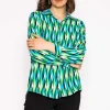 Rowen Avenue Viscose Shirt In Green Print*Women Tops & Blouses