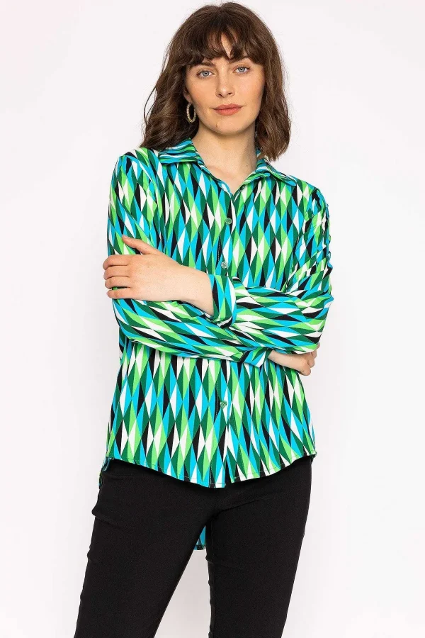 Rowen Avenue Viscose Shirt In Green Print*Women Tops & Blouses