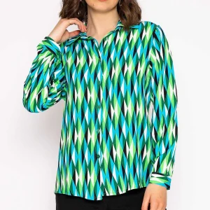 Rowen Avenue Viscose Shirt In Green Print*Women Tops & Blouses