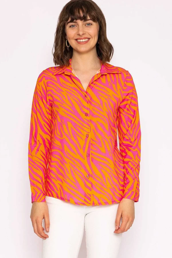 Rowen Avenue Viscose Shirt In Orange And Pink*Women Tops & Blouses