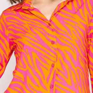 Rowen Avenue Viscose Shirt In Orange And Pink*Women Tops & Blouses