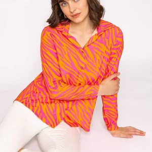 Rowen Avenue Viscose Shirt In Orange And Pink*Women Tops & Blouses