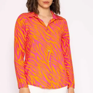 Rowen Avenue Viscose Shirt In Orange And Pink*Women Tops & Blouses