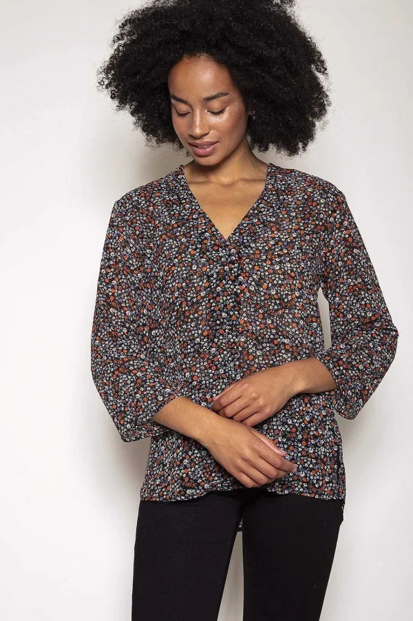 Rowen Avenue V-Neck Blouse In Floral Print*Women Tops & Blouses