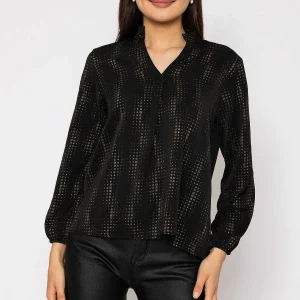 Pala D'oro V-Neck Top In Black*Women Tops & Blouses