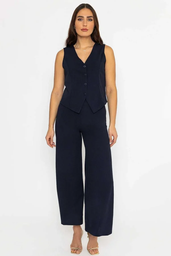 Pala D'oro Waistcoat In Navy*Women Tops & Blouses